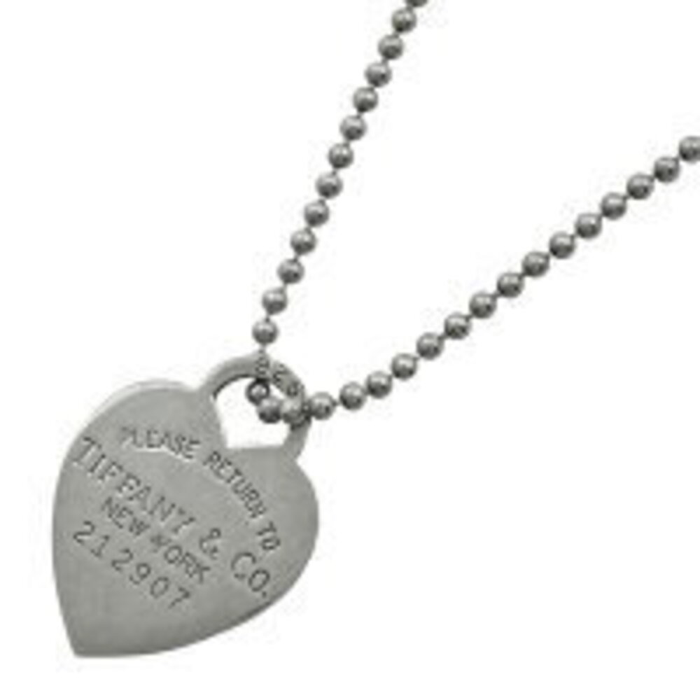 Tiffany Co to Necklace Long Heart Silver